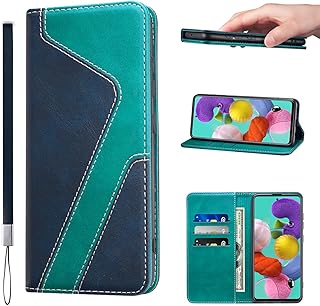 Llangelm housse de protection pliable anti-choc, design portefeuille, cuir pu, avec porte-cartes pour téléphone portable samsung galaxy a51 4g - bleu et vert. Diaytar Sénégal : Innovation, diversité et accessibilité