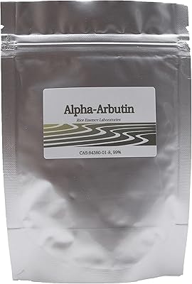 Poudre d'alpha-arbutine d'essence de riz, 99 % pure, teint uniforme, 25 g