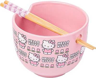 Bol ramen en céramique avec logo debout hello kitty de 20 oz silver