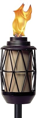Lampe de poche filaire en métal petfighter tiki, taille 64,25 pouces, bronze