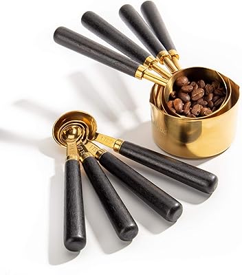 Ensemble de tasses et cuillères à mesurer lagoldo ensemble dorées avec manche