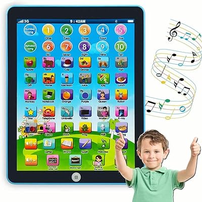 Tableau-tablette d'apprentissage interactif amateur pour jeunes enfants avec mots chiffres alphabets et musique