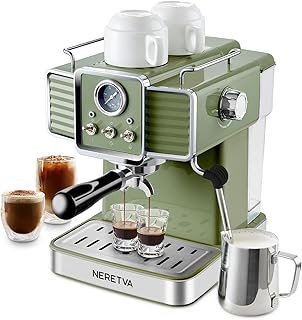 Machine à expresso neretva 15 bars avec mousseur à lait, baguette vapeur, cappuccino