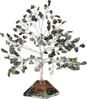 Pierre de jade verte - arbre de cristal d'énergie positive - pierres