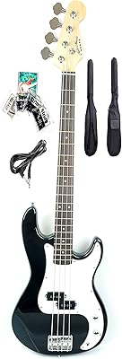 Guitare basse électrique mike music 46 pouces en tilleul à 4 cordes pleine