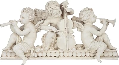 Design toscano notes base murale à suspendre avec anges musicaux, 7 pouces, simple