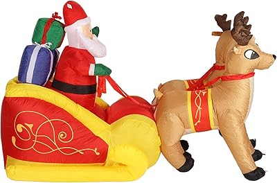 Décoration de père noël, facile à ranger, décoration de traîneau de père noël
