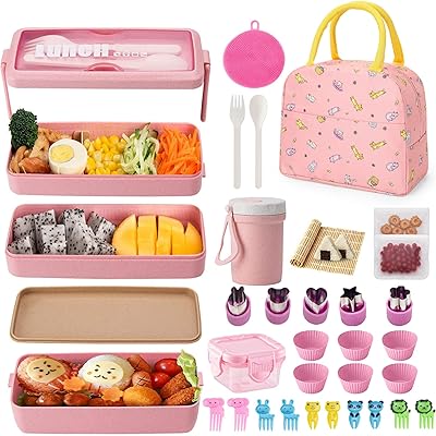 Boîte à déjeuner bento 32 pièces 3 en 1 avec tasse