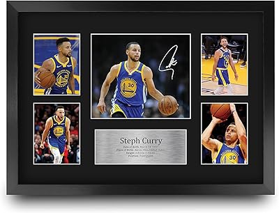 Hwc trading fr a3 steph curry golden state warriors cadeaux imprimés signature présentation