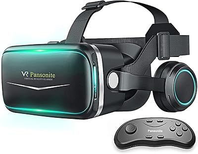 Casque pansonite vr avec télécommande [nouvelle version] lunettes 3d casque de réalité virtuelle