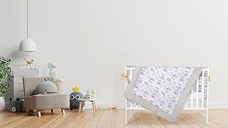 Parure de lit bébé 4 pièces en mousseline nini gris