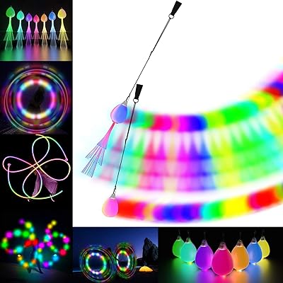 Balles lumineuses poe rechargeables par usb avec 20 modèles d'éclairage vibrants et clignotants
