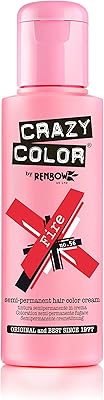 Colorant chimique semi-permanent crazy color pour unisexe, rouge - 100 ml