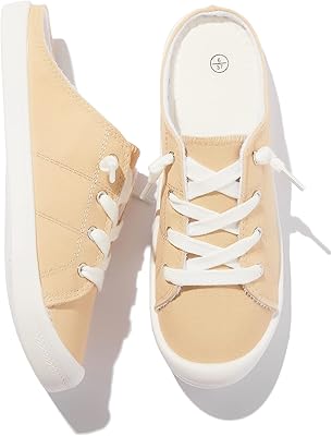 Tuopin femmes chaussures à enfiler chaussures en toile décontractées baskets sans dos à
