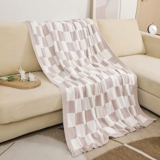 Couvertures en maille à carreaux en microfibre double face super douces doyle