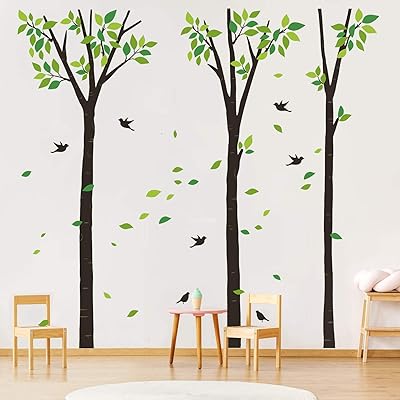 Dekmli grand arbre stickers muraux feuilles vertes stickers muraux salon chambre canapé tv