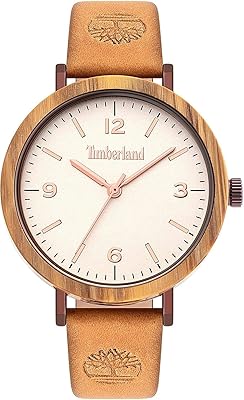 Montre à quartz analogique timberland pour femme avec bracelet en cuir véritable tbl15958mybnbe.07