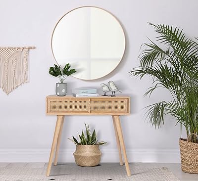 Table console de 31 pouces pour entrée, petite table d'entrée, coiffeuse en rotin