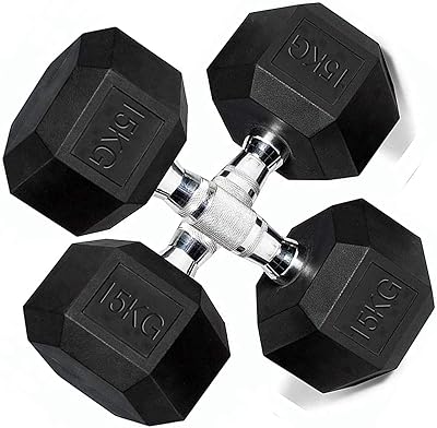 Ensemble d'haltères hexagonaux skyland new, 15 kg x 2, em-9260-15
