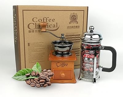Cafetière manuelle vintage avec tiroir de ramassage et ensemble goutteur de café, manivelle classique en bois et moulin en céramique, cadeau pour les amateurs de café. Diaytar Sénégal : Votre guichet unique pour tous vos achats