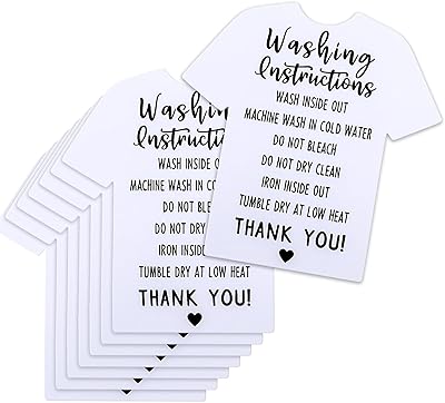 200 cartes d'instructions de lavage de chemise d'entretien routage client en ligne