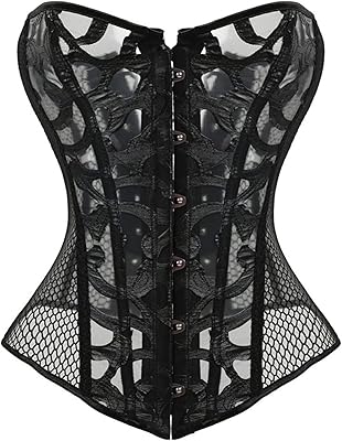 Corset à lacets en satin sur le buste