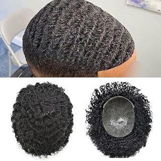 Toupet afro pour homme noir, postiche bouclée afro ondulée, peau injectée, base en pu, systèmes de remplacement de cheveux humains pour hommes, perruques afro-américaines, unités de cheveux pour hommes noirs (8 × 10-12 mm, 1b # noir cassé). Transformez votre façon de consommer avec Diaytar Sénégal