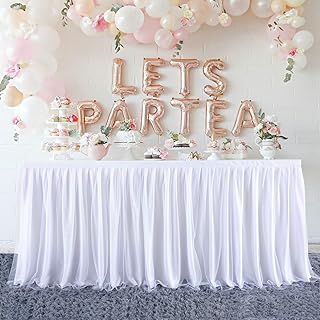 Chemin de table co-eve en tulle blanc de 6 pieds pour tables rondes