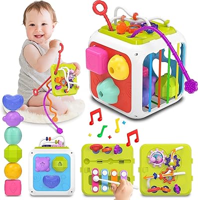 Jouet de tri de formes pour bébé am anna, cube coloré d'activité sensorielle