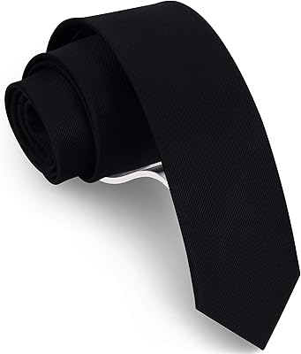 Cravate fine de couleur unie pour hommes, taille 6 cm (2,4"), plusieurs couleurs