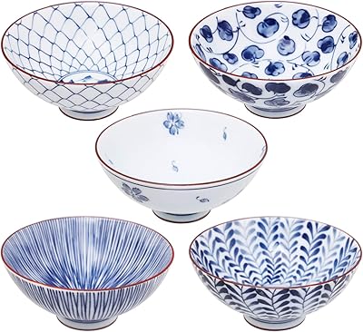 Ensemble de poterie minoware japan iz bols de riz japonais traditionnels asiatiques bleus