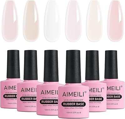 Gel de base en caoutchouc sans héma aimeili pour ongles, vernis à ongles