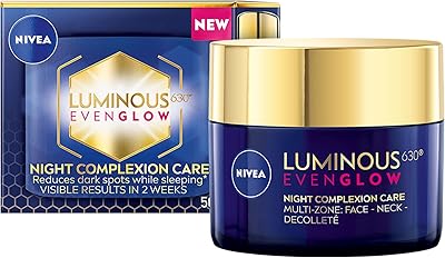 La crème pour le visage de nuit nivea luminous even glow 630 réduit les taches brunes, formule réparatrice pour rajeunir la peau, unifier le teint impeccable et hydrater la peau avec de l'acide hyaluronique, 50 ml. Des milliers de références à découvrir sur Diaytar Sénégal