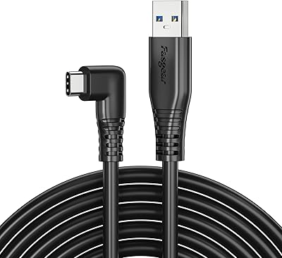 Câble usb type c pour link 2, fasgear 90 degrés usb 3.0 vers
