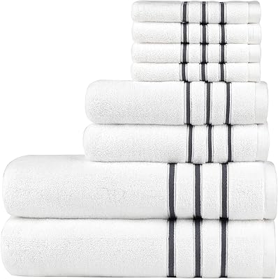 Diaojia ensemble de serviettes de bain en coton doux - 8, serviettes turques 100 % coton de qualité supérieure et luxueuses, ensembles de salle de bain doux et moelleux, 2 serviettes de bain 70 x 140 cm, 2 serviettes à main 33 x 74 cm et 4 serviettes de toilette 33 x 33 cm ( blanc). Votre satisfaction commence ici, sur Diaytar Sénégal