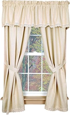 Paire de panneaux de rideaux faits maison granny's homespun de la collection country