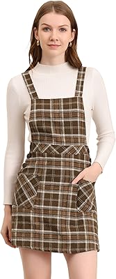 Robe chasuble allegra k pour femme avec robe salopette à boutons à motifs