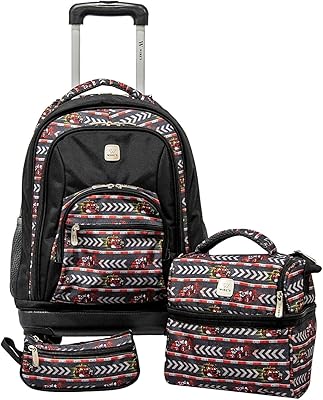 Sac à dos scolaire wayers 3 pièces 4 roues avec sac déjeuner