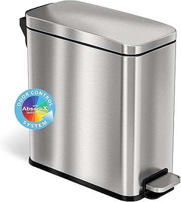 Poubelle fine de salle de bain itouchless softstep de 3 gallons avec filtre
