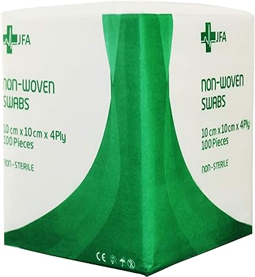 Tampons de gaze médicale non tissée jfa premium 10 cm x 10 cm