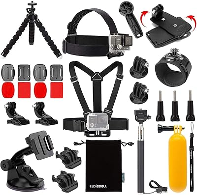 Kit d'accessoires lux belle pour caméra d'action wifi 4k akaso ek5000 ek7000 gopro