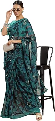 Georgette saree pour femme (ti2792_blue)