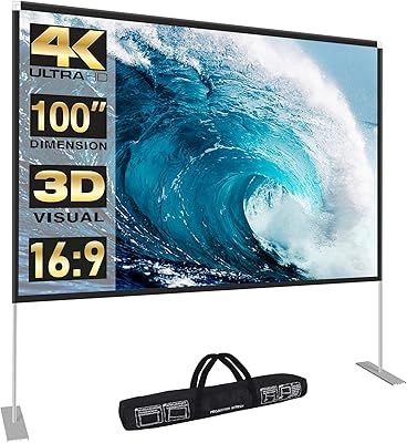 Écran de projecteur updatek 100 pouces avec support écrans de cinéma portables