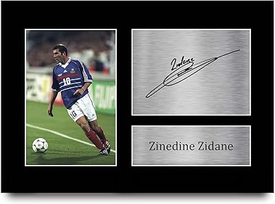 Hwc trading autograph photo autographe imprimée de zinedine zidane france format a4 pour