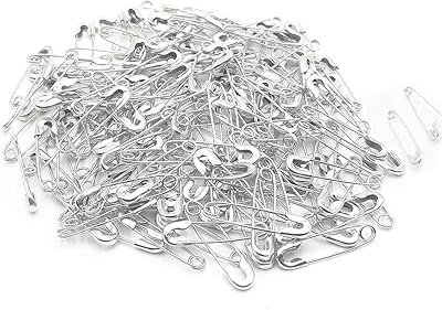 1000 mini épingles de sûreté plaquées nickel petites en métal de 19 mm