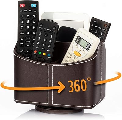 Support en cuir rotatif à 360 degrés pour dessus de table et télécommande