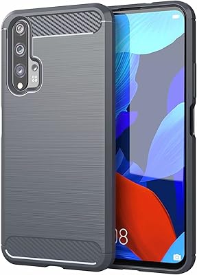 Coque huawei nova 5t pro en fibre de carbone brossée, motif de texture