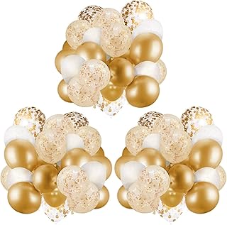 Un paquet de 80 ballons dorés avec des ballons à confettis en latex