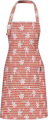 Tablier de cuisine, tablier de chef réglable pour femmes/hommes, tablier 100% coton