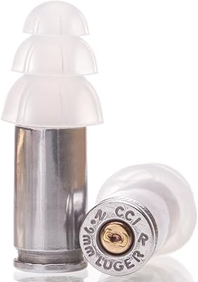 Bouchons d'oreilles 9 mm | étui de transport protection auditive nickel